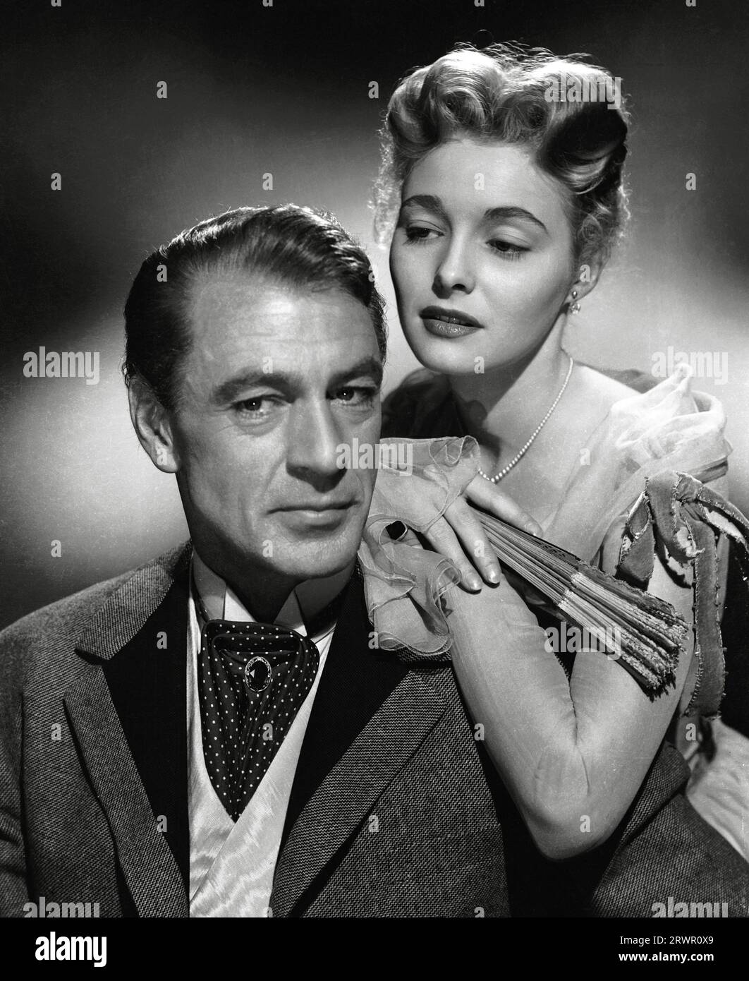 Gary Cooper, Patricia Neal, 'Bright Leaf' (1950). Photo credit: Warner Bros. (File Reference # 34580-279THA) Stock Photo