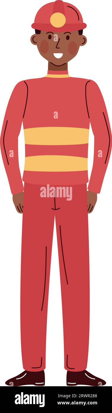 man firefighter illustration vector isolated Stock Vector Image & Art ...