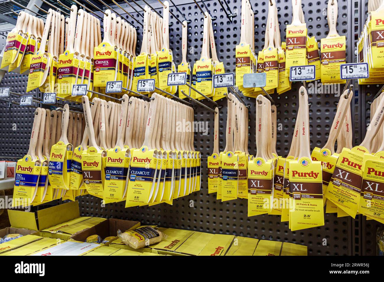 Miami Hialeah Florida,Lowe's Home Improvement,hardware big box store,inside interior indoors,display sale,retail space,shelves,store business stores b Stock Photo