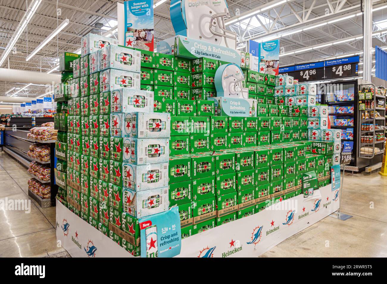 Miami Hialeah Gardens Florida,Walmart Supercenter inside interior indoors,discount department store,business stores businesses shops merchants markets Stock Photo