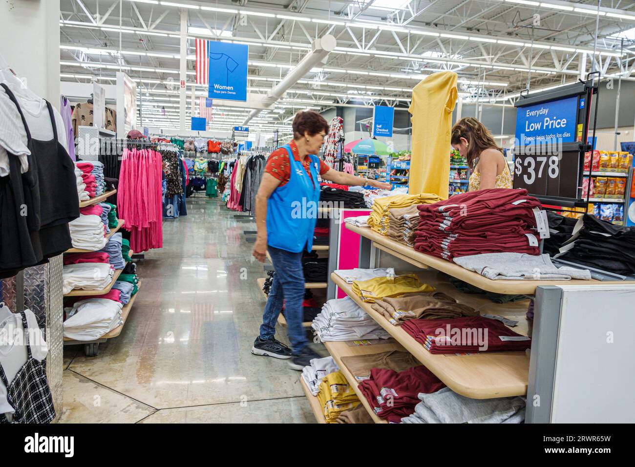 Miami Hialeah Gardens Florida,Walmart Supercenter inside interior indoors,discount department store,business stores businesses shops merchants markets Stock Photo