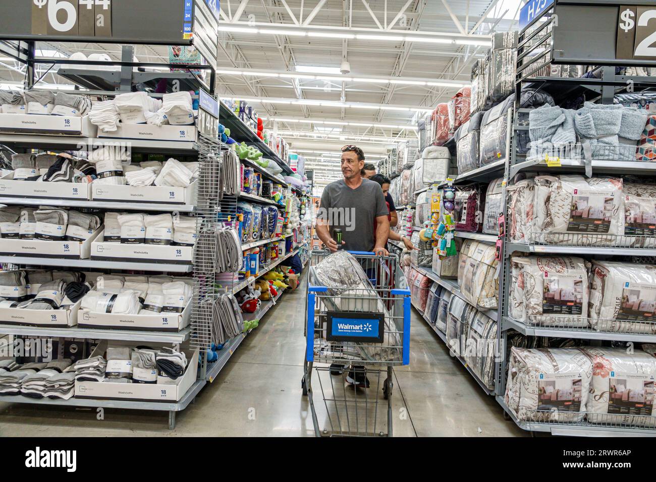 Miami Hialeah Gardens Florida,Walmart Supercenter inside interior indoors,discount department store,business stores businesses shops merchants markets Stock Photo