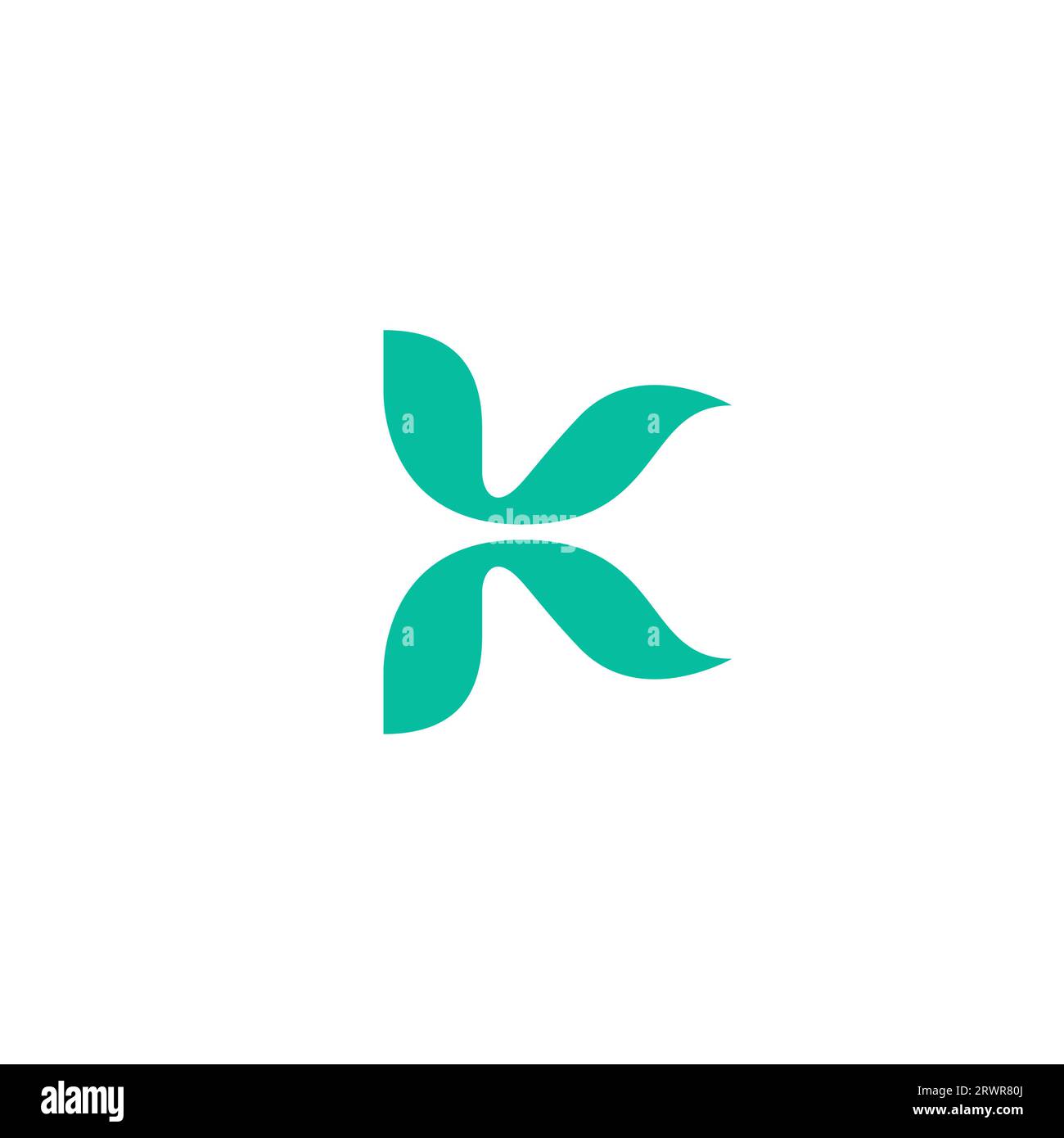 K leaf Logo Design. Letter K Minimalist Logo Stock Vector