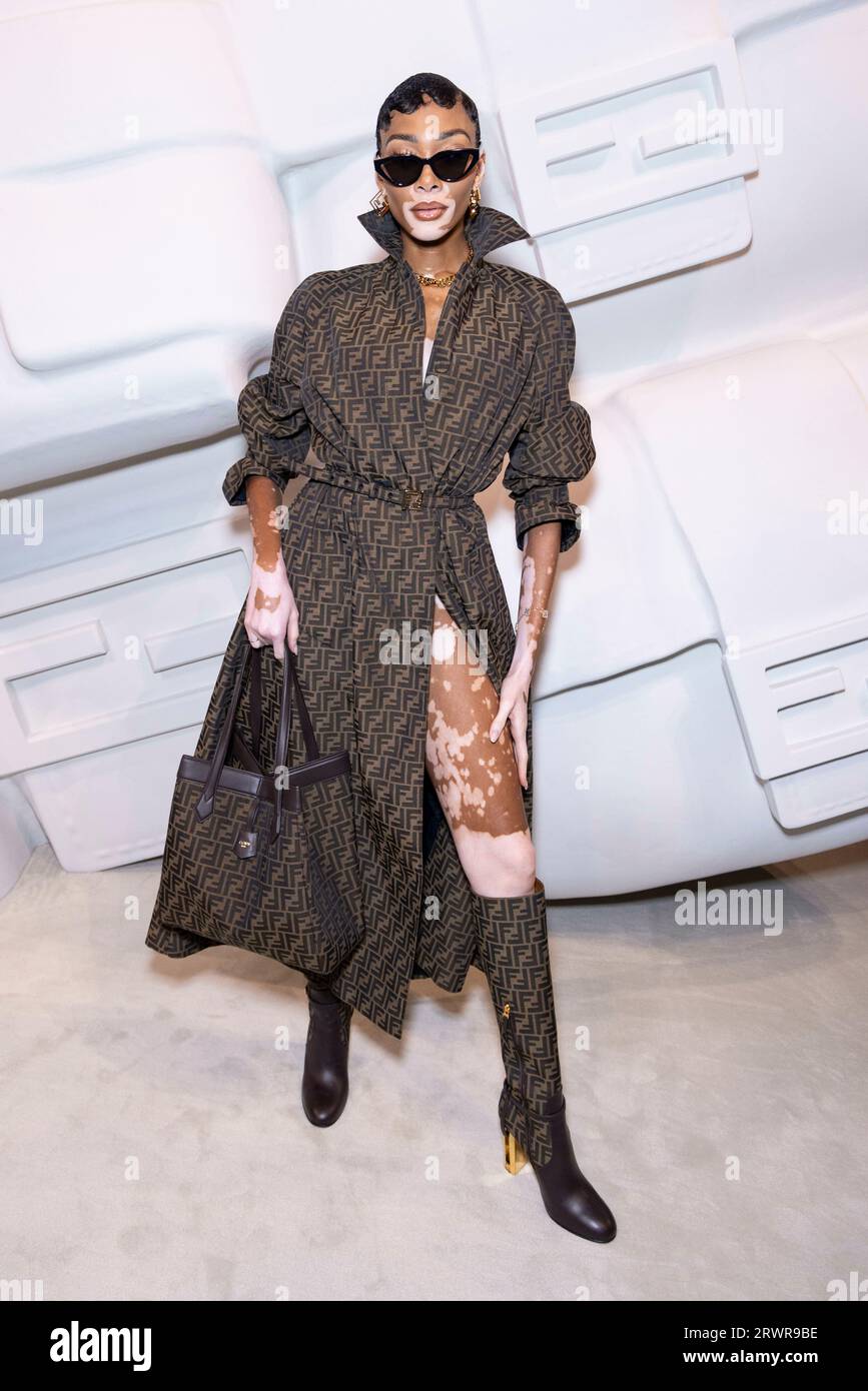 Milan Italien. 20th Sep 2023. Winnie Harlow at FENDI Spring Summer 2024 Runway during Milan Fashion Week on September 2024 Milan Italy 20 09 2023 Credit dpa Alamy Live News Stock Photo Alamy