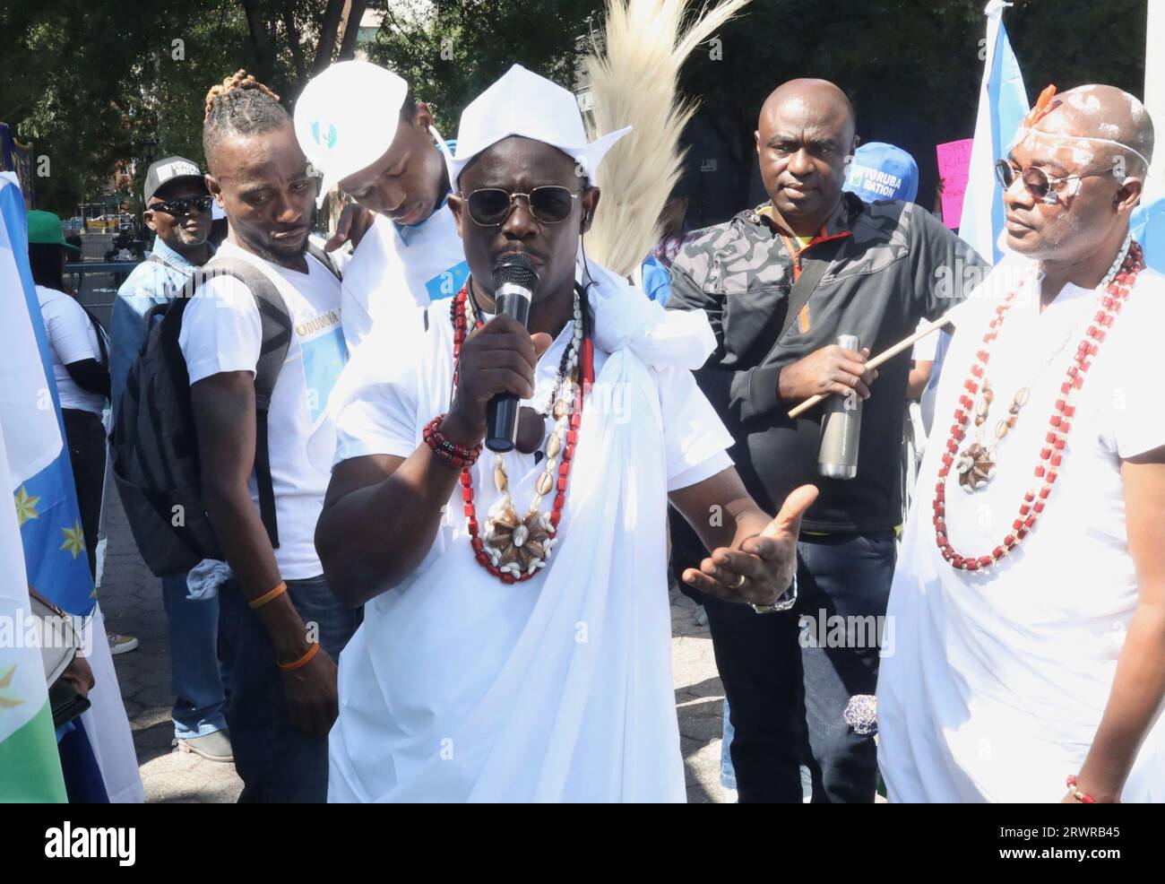 September 20, 2023, New York City, New York (NEW) Nigerians protesting