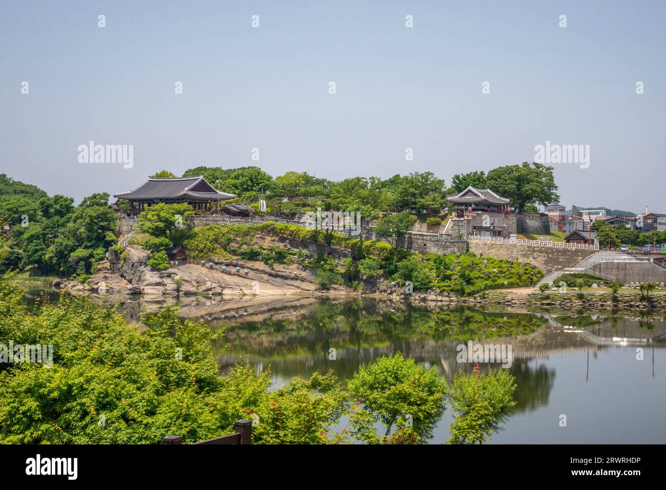 Beautiful view of the Jinjuseong Fortress landscape, Jinju, Korea Stock Photo