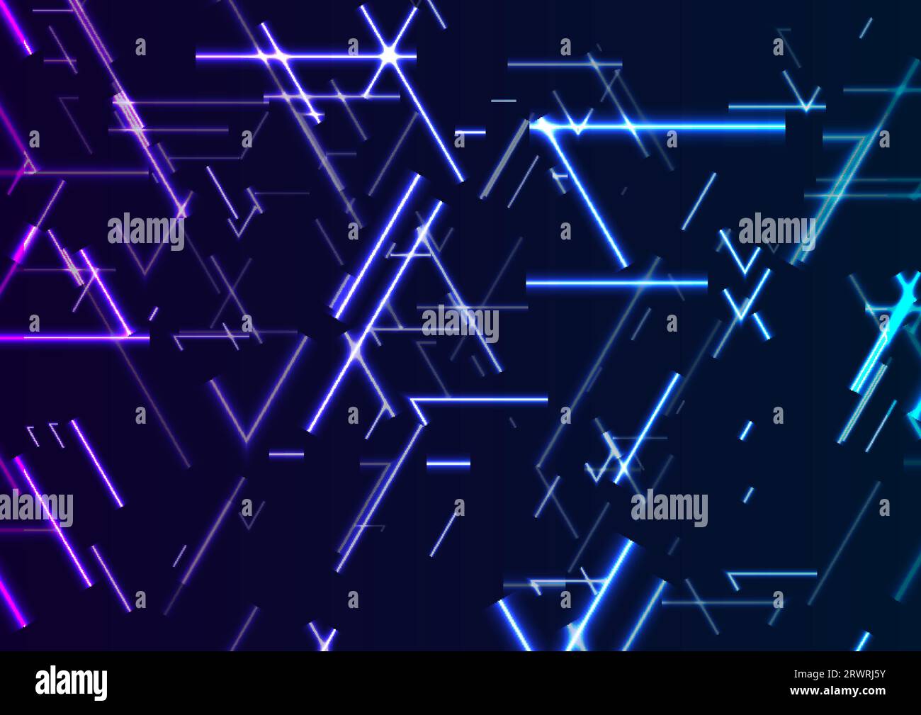 Blue and purple neon laser lines abstract tech background. Vector ...