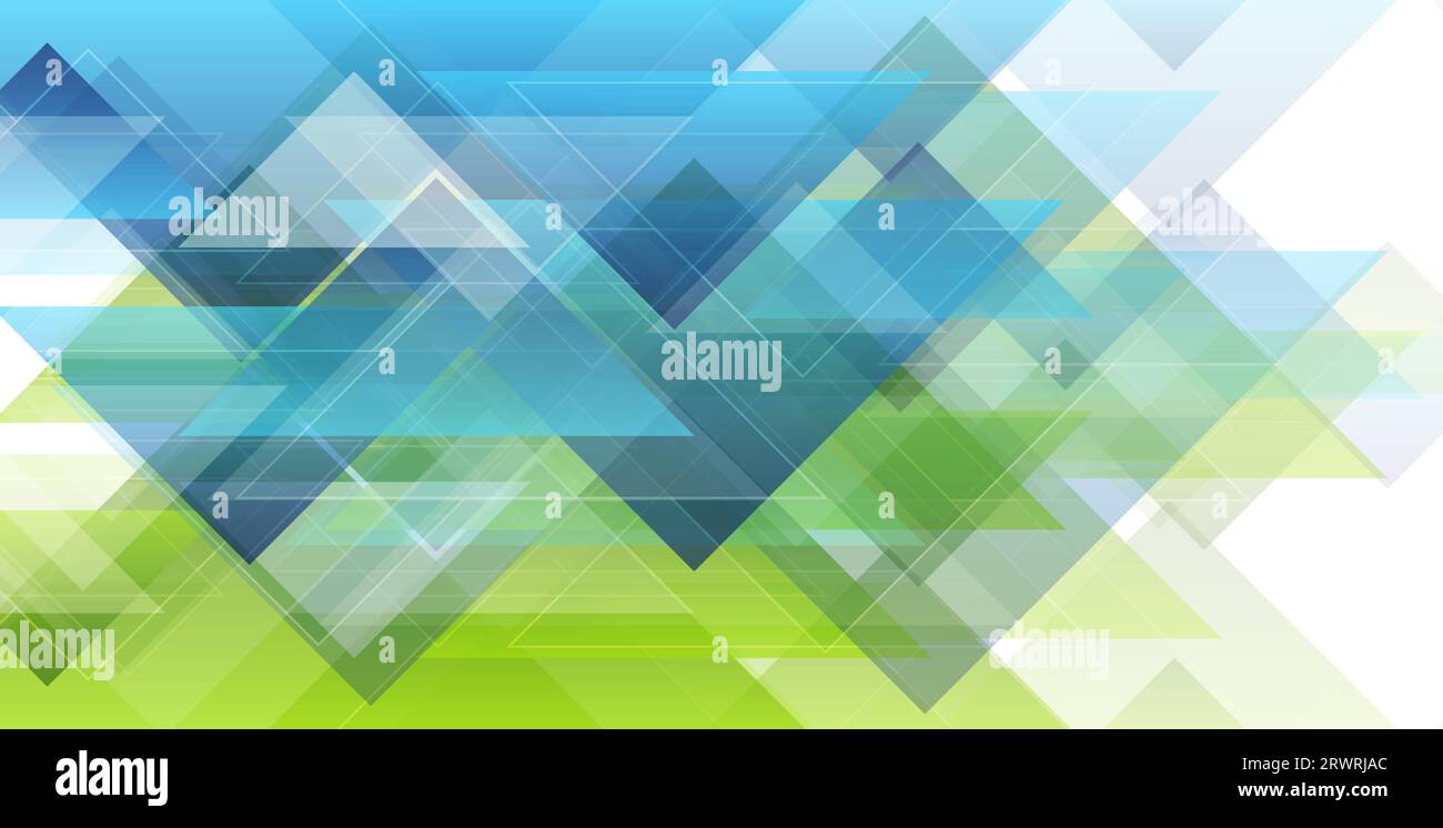 Green and blue minimal triangles. Hi-tech abstract geometric background ...