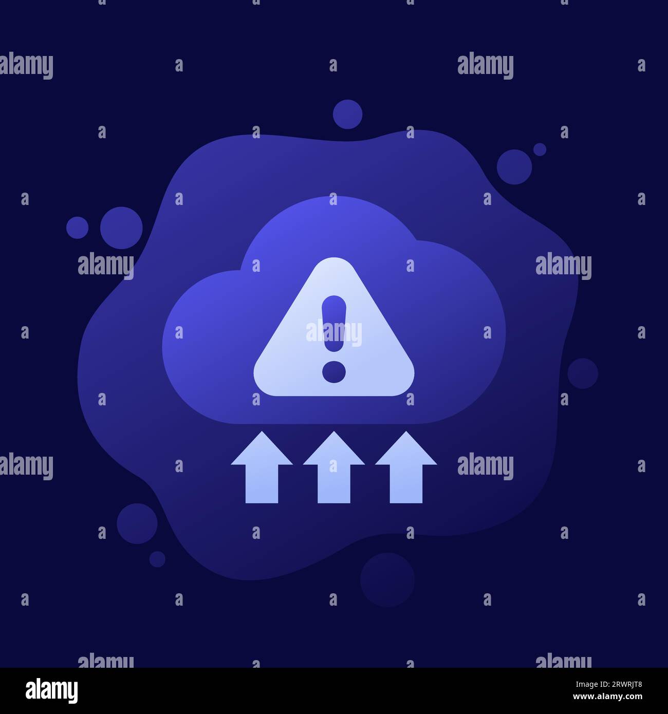 warning, upload error icon with a cloud, vector Stock Vector Image ...