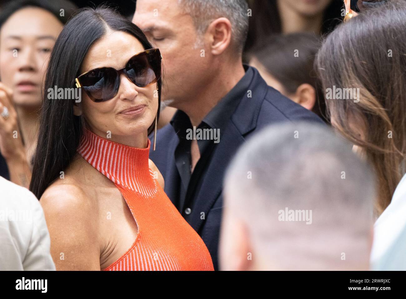Demi Moore arrives at the Fendi Spring Summer 2024 fashion show on