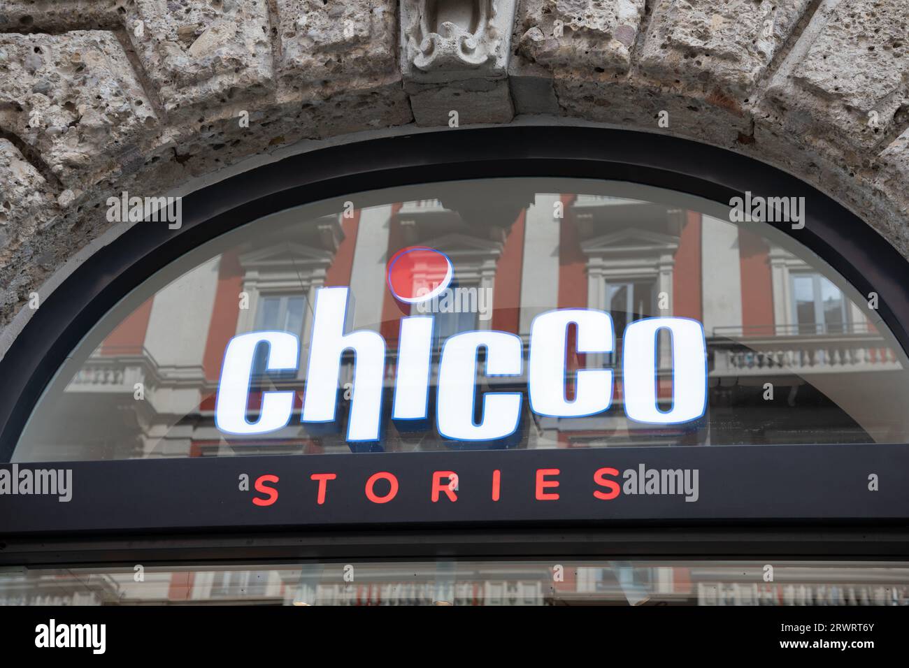 Milan, Italy - 09 18 2023 : Chicco stories logo brand and text sign of  Children toys company games sold facade toy store kids newborn World Stock  Photo - Alamy