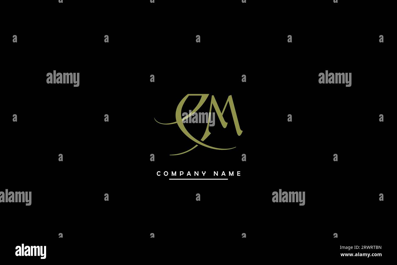 CM, MC Abstract Letters Logo Monogram Stock Vector
