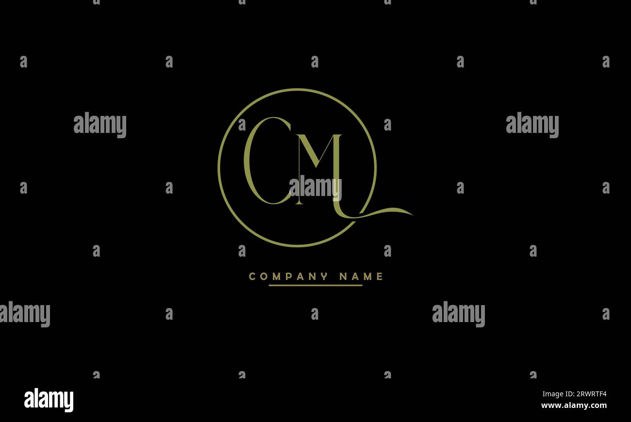 CM, MC Abstract Letters Logo Monogram Stock Vector