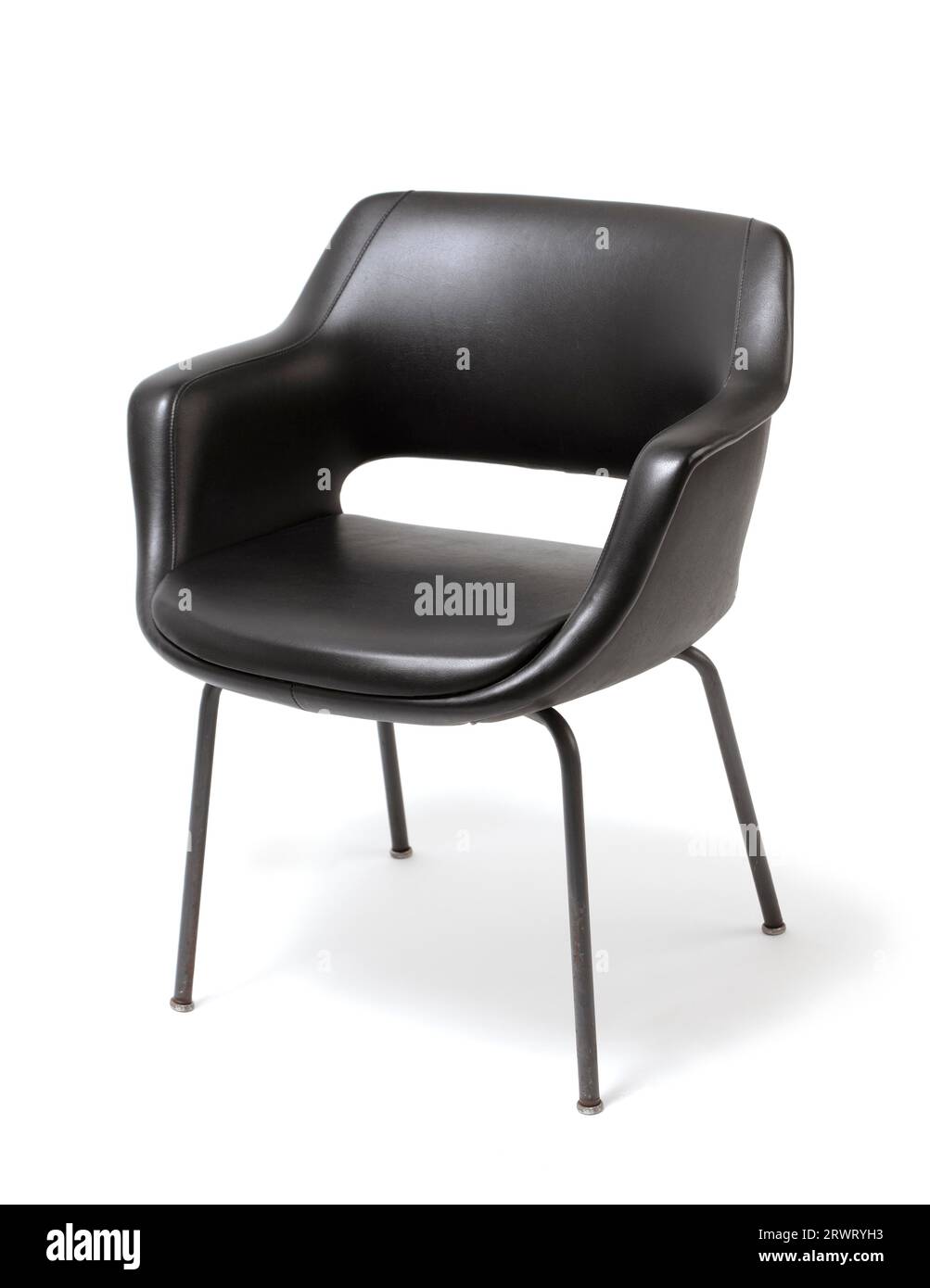 Old black chair on white Stock Photo - Alamy