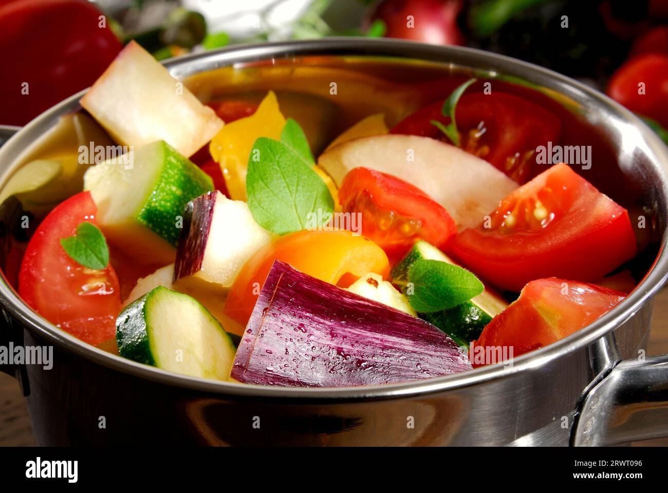 Ratatouille vegetables raw Stock Photo - Alamy