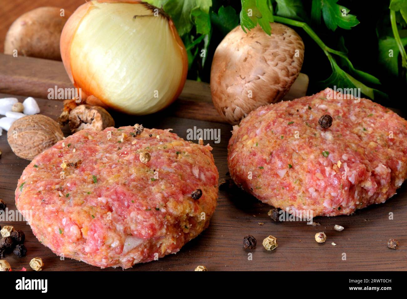 Frikadellen roh Stock Photo
