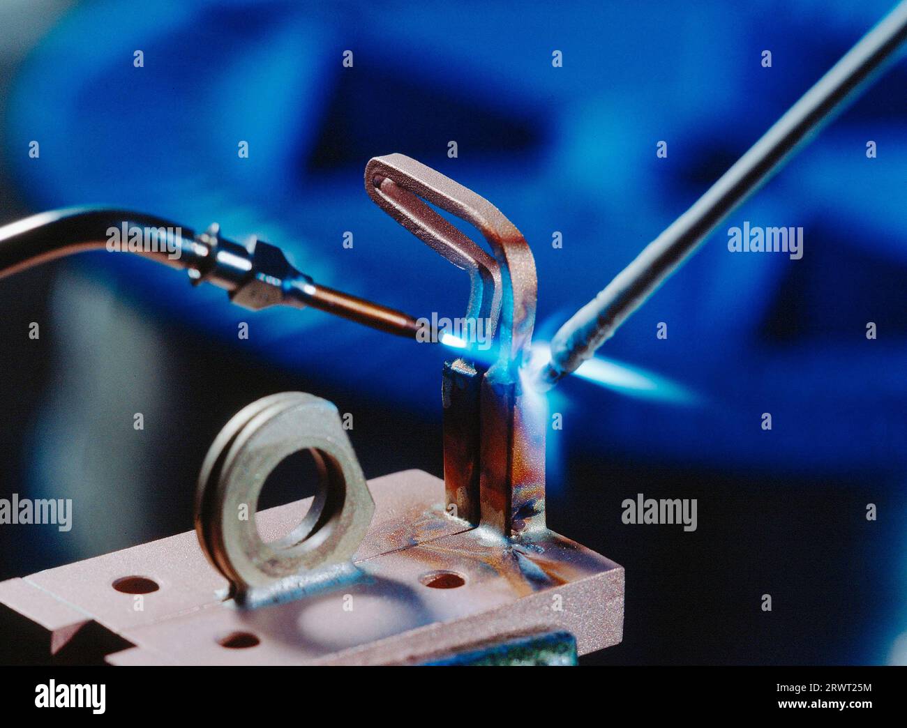 Soldering a copper pipe Stock Photo Alamy