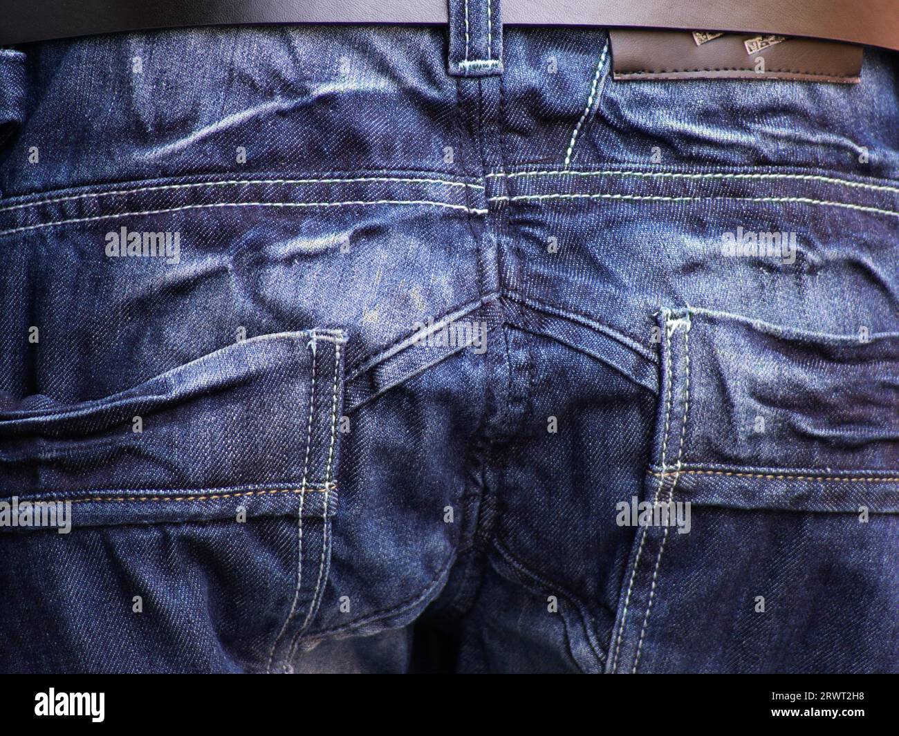 Back view of a pair of blue washed jeans Stock Photo