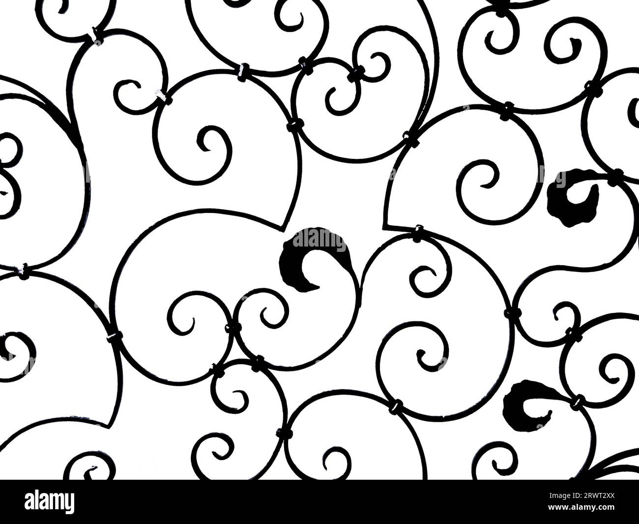Black and white decorative grid, slightly alienated Stock Photo