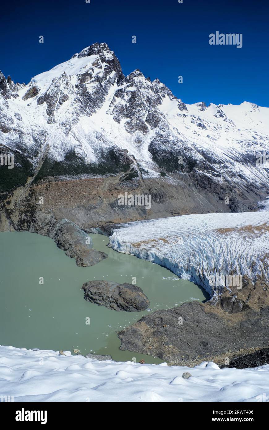 Amazing view of Los Glaciares National Park from the top Stock Photo ...