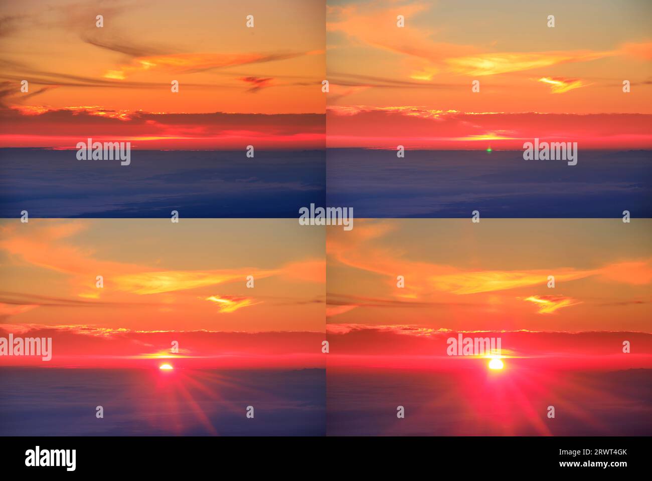 The rising sun and the sea of clouds in the direction of Saku, seen