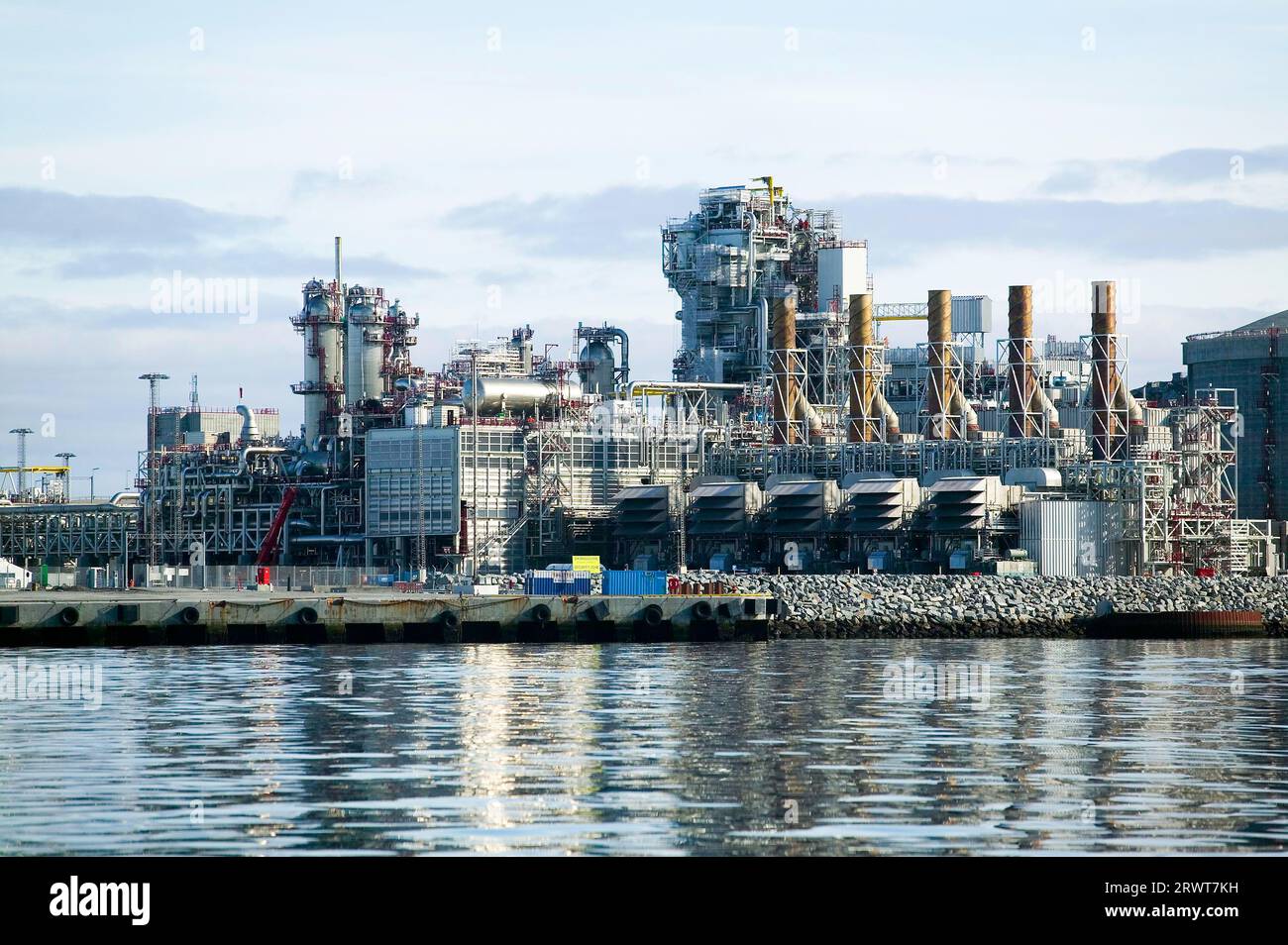 Natural gas refinery near Hammerfest in northern Norway Stock Photo