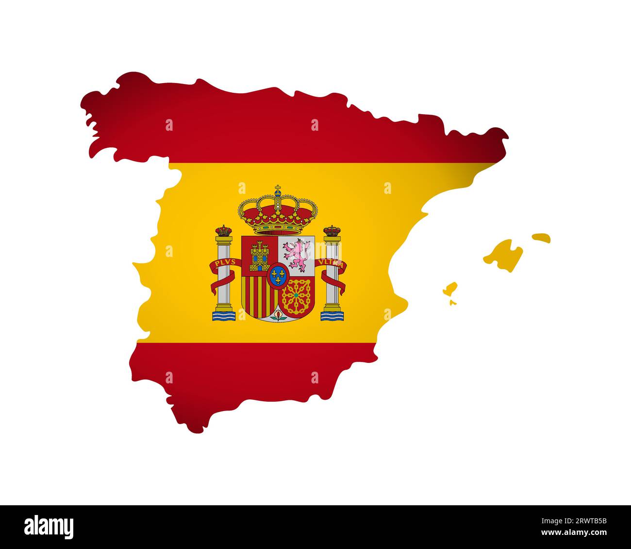Vector isolated illustration with spanish national flag with shape of