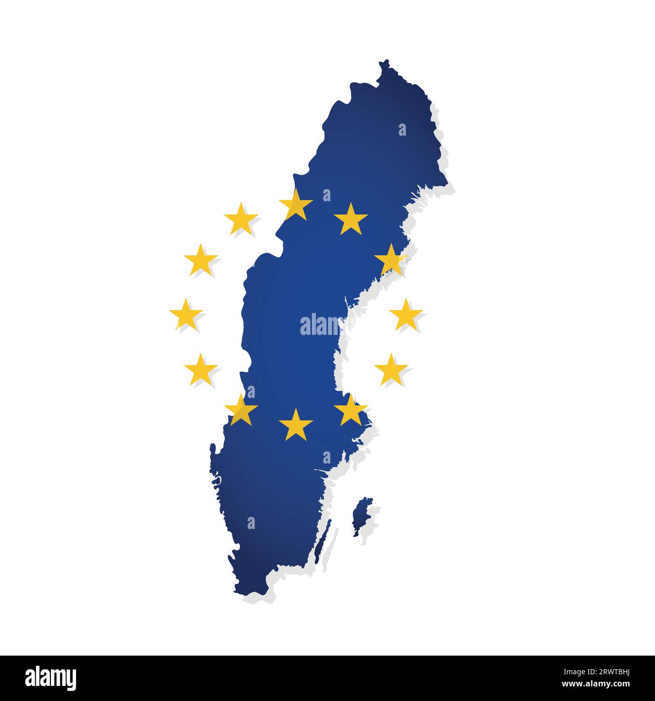 Vector illustration with isolated map of member of European Union