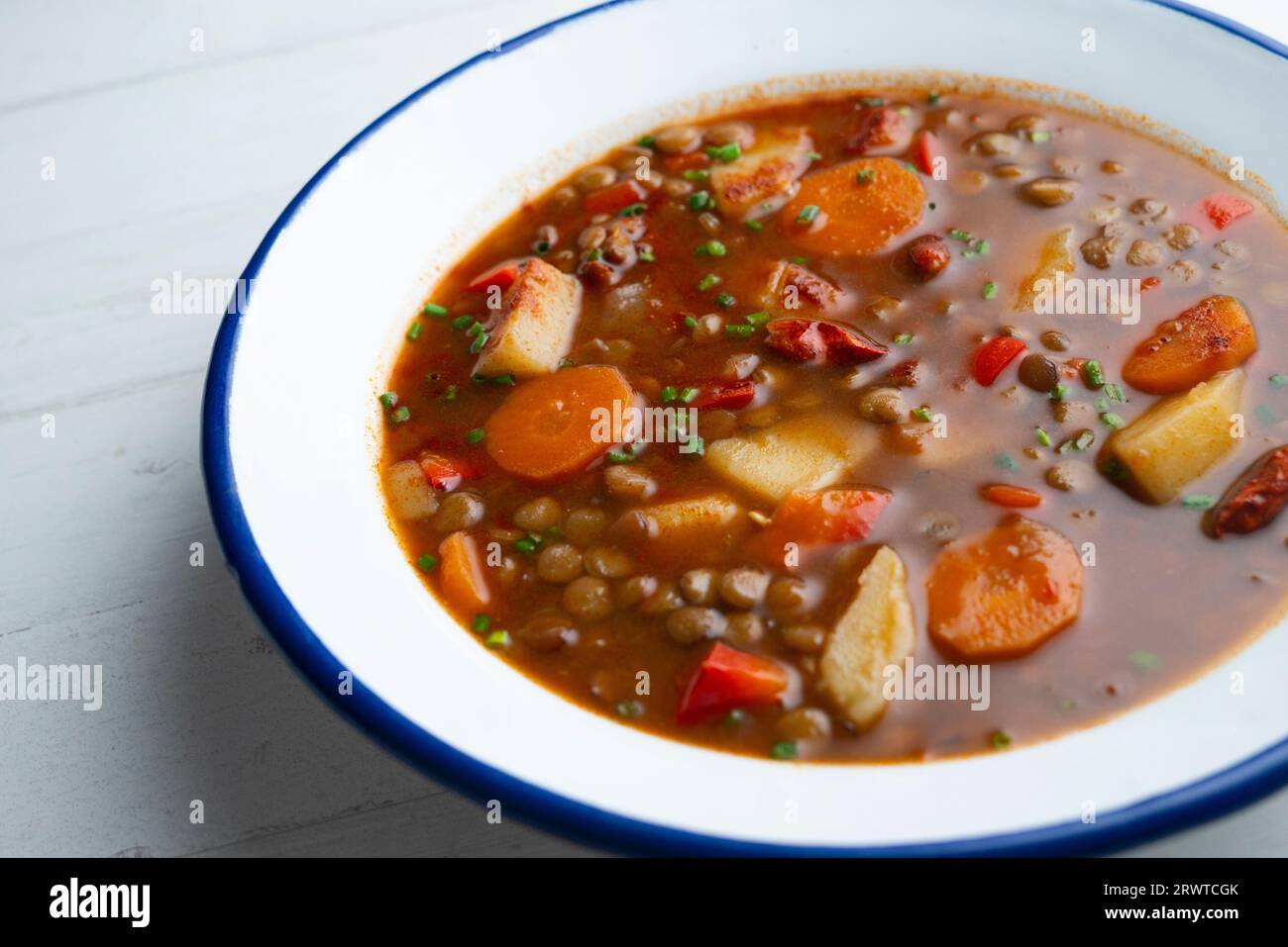 Spicy lentil stew with potatoes and carrots Stock Photo Alamy