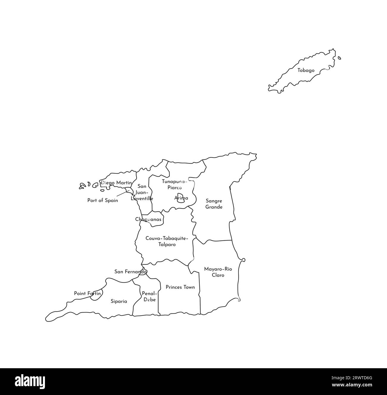 Vector isolated illustration of simplified administrative map of
