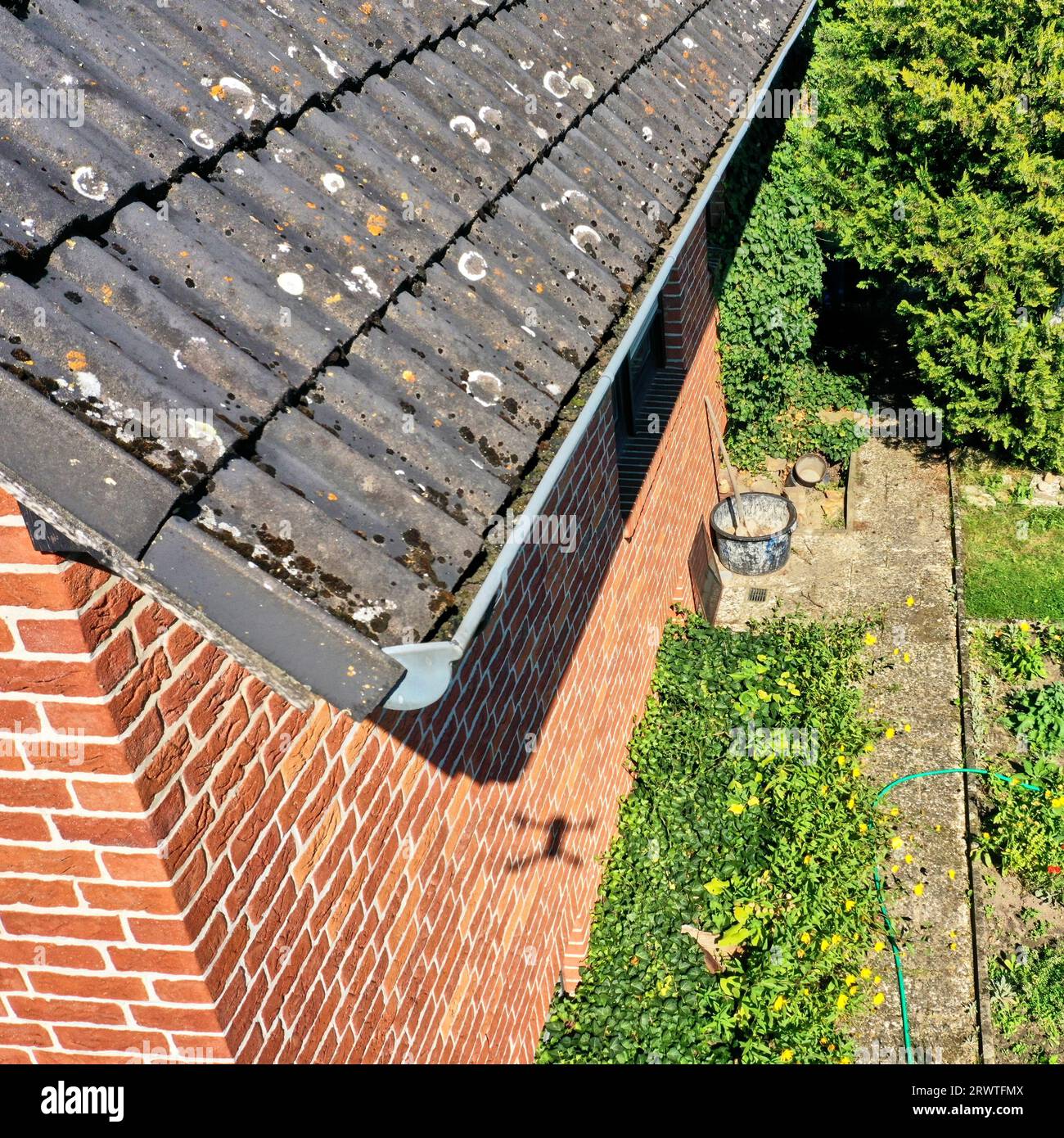 POV from flying with the drone to inspect the condition and dirt in the