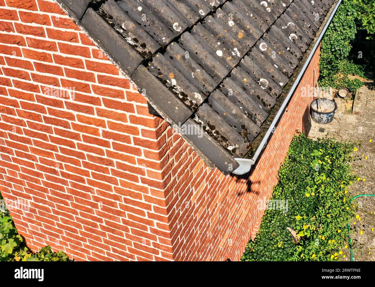 POV from flying with the drone to inspect the condition and dirt in the