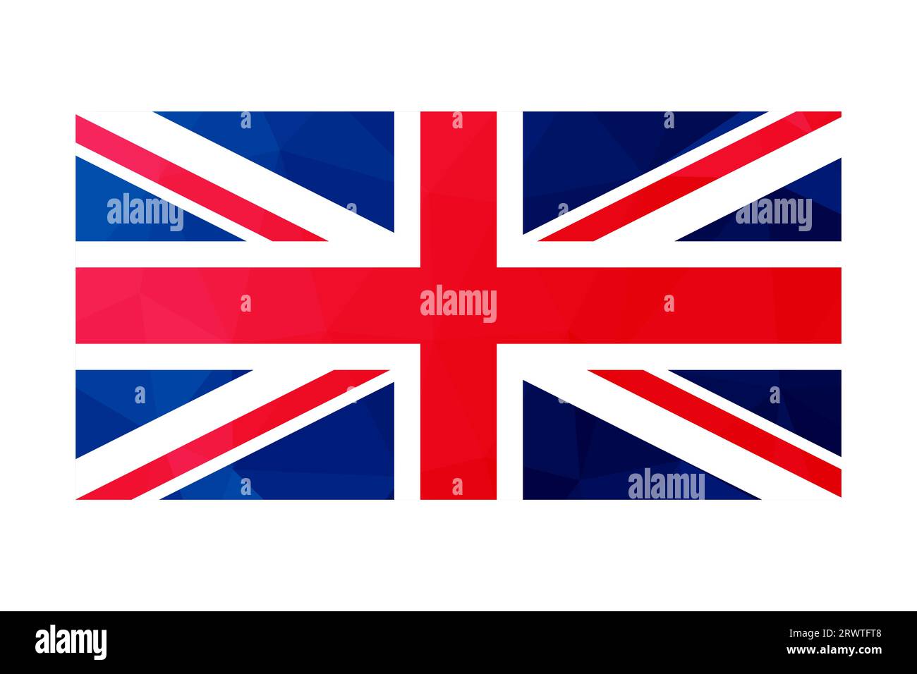 Vector isolated illustration. National British flag (Union Jack). Symbol of United Kingdom of Great Britain and Northern Ireland. Creative design in l Stock Vector