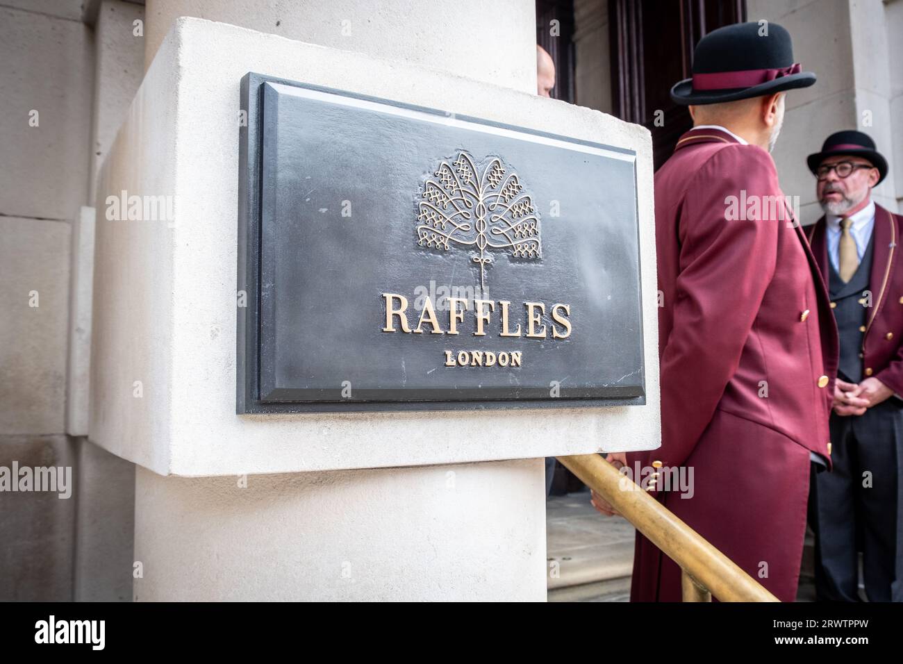 LONDON- SEPTEMBER, 18, 2023: Raffles at the OWO, luxury hotel on Whitehall- City of Westminster Stock Photo