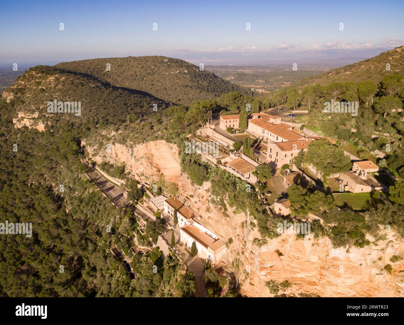 Sanctuaries of Gracia and Sant Honorat, Puig de Randa, Algaida, Mallorca, balearic islands, spain, europe Stock Photo