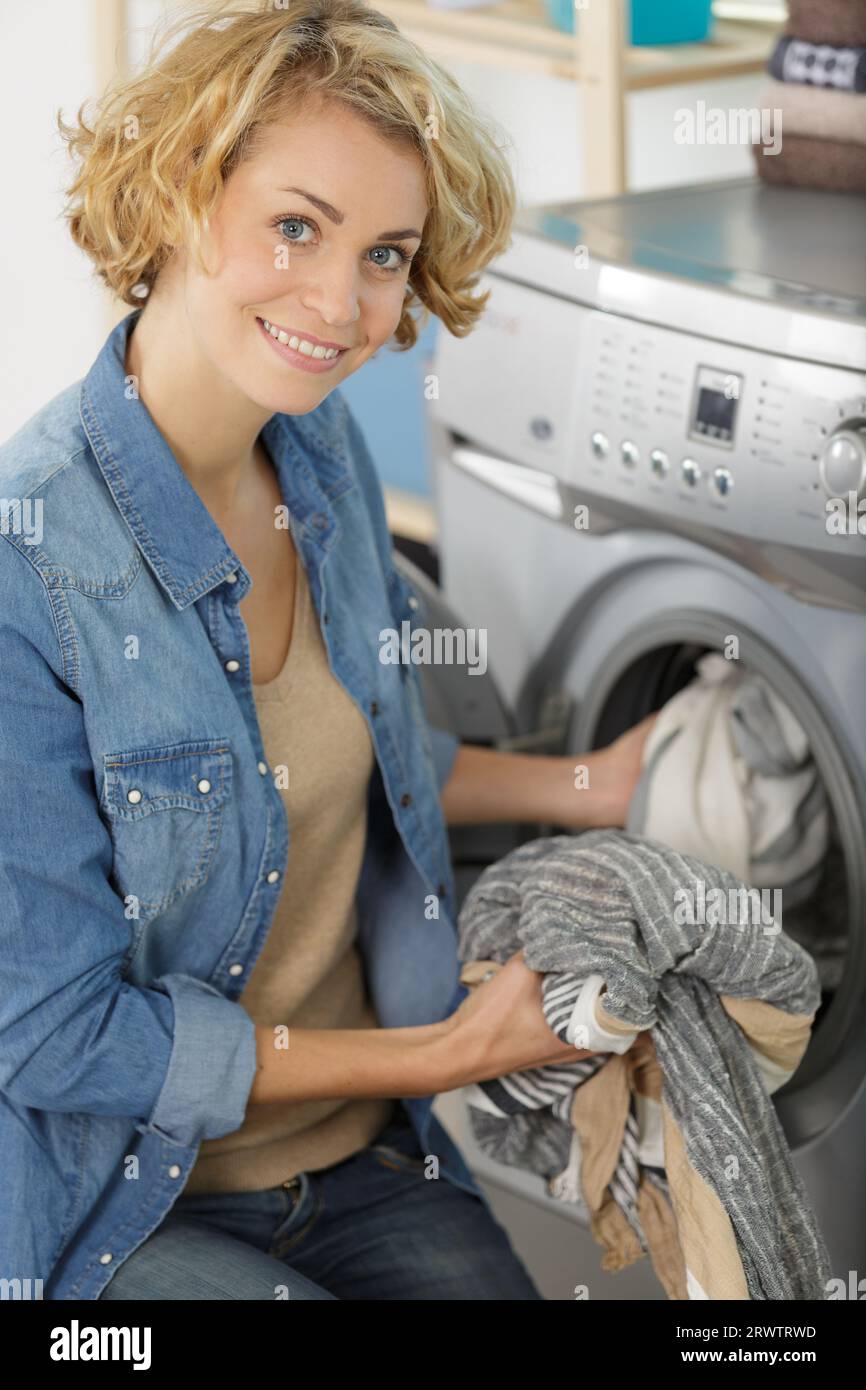 Beautiful women doing the washing hi-res stock photography and images ...