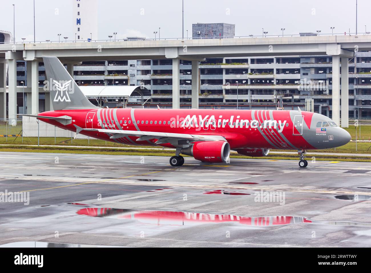 Kuala Lumpur, Malaysia - February 6, 2023: MYAirline Airbus A320 airplane at Kuala Lumpur Airport in Malaysia. Stock Photo