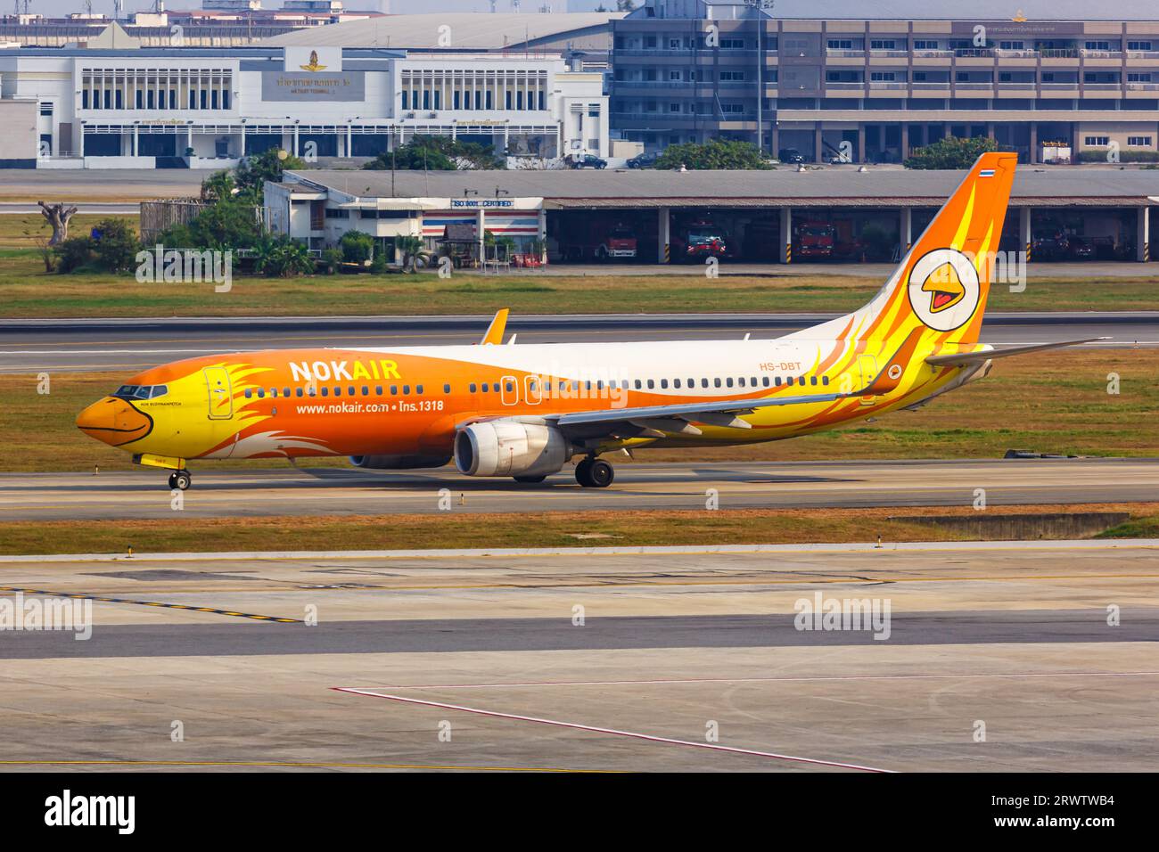 Bangkok, Thailand - February 14, 2023: NokAir Boeing 737-800 airplane at Bangkok Don Mueang Airport in Thailand. Stock Photo