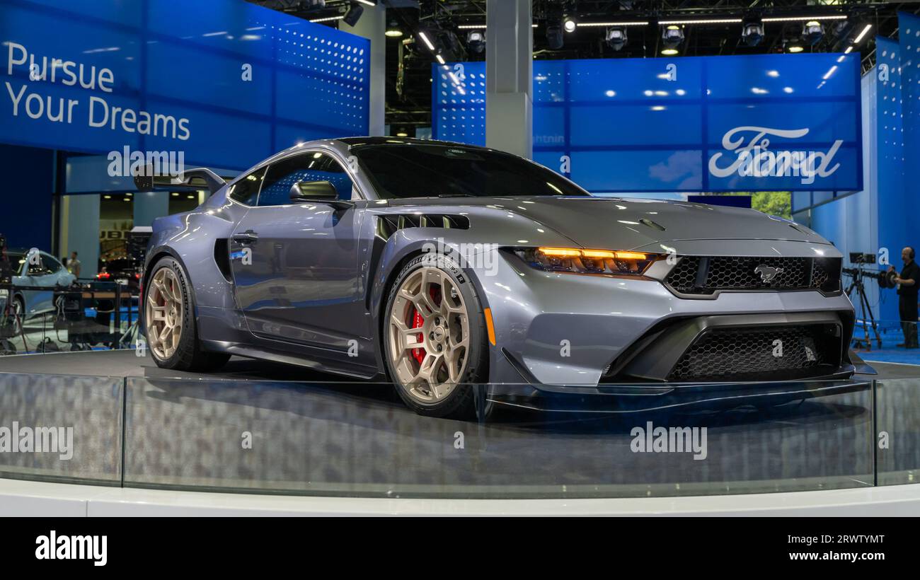 DETROIT, MI/USA SEPTEMBER 14, 2023 A 2025 Ford Mustang GTD supercar