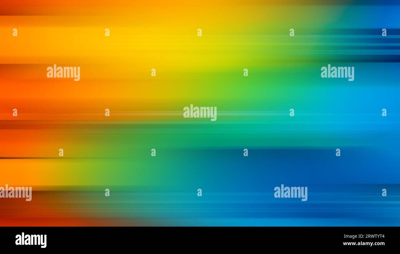Orange, yellow, green and blue gradient dynamic fluid background. Stock Photo