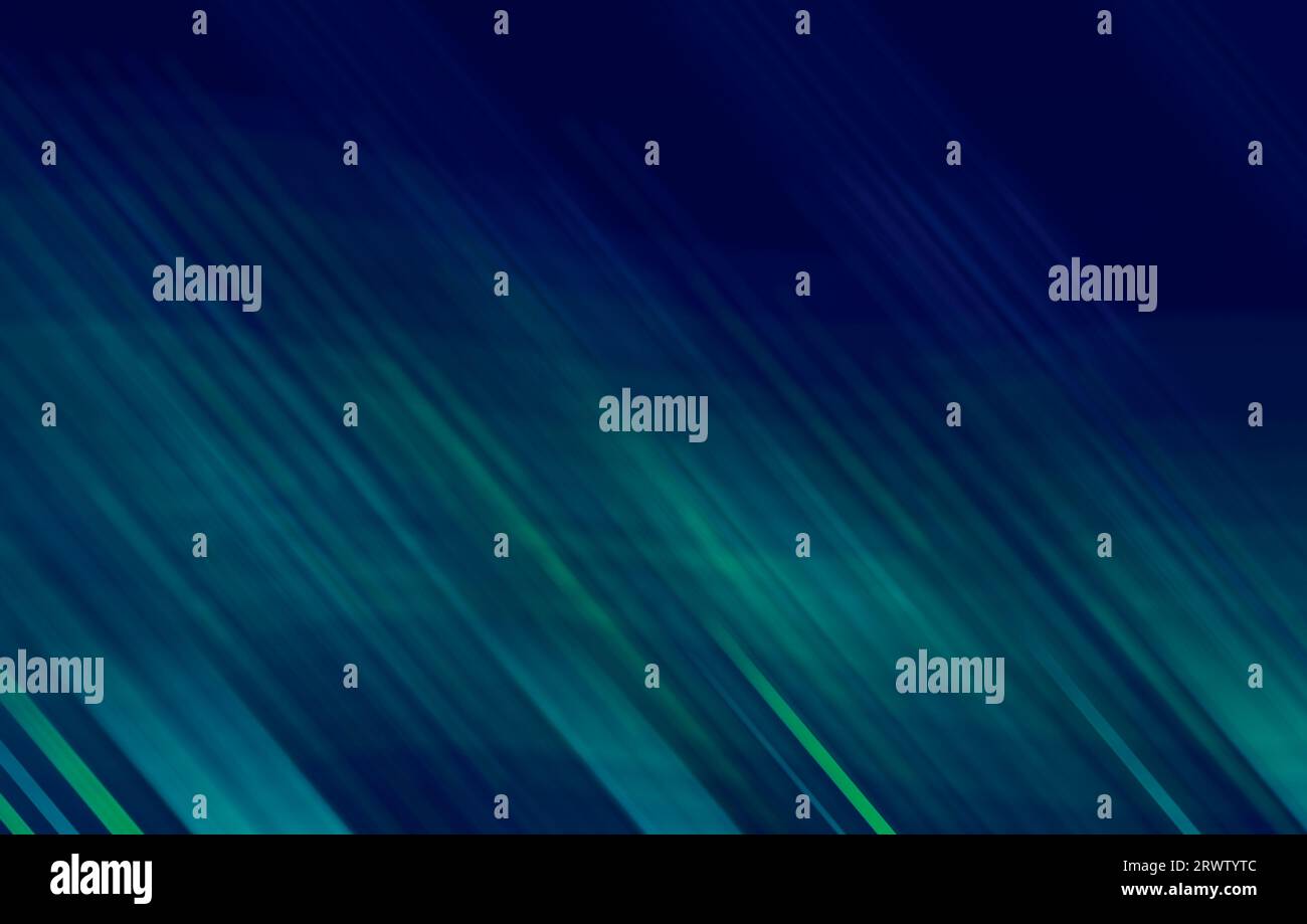Abstract blue green diagonal rays on black Stock Photo