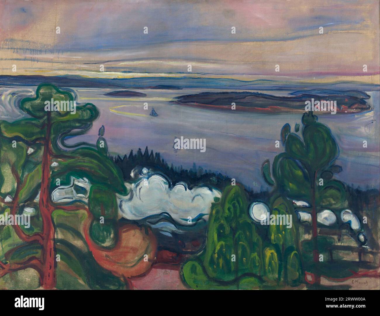 Edvard Munch - Train Smoke, 1900, 84 cm × 109 cm (33 in × 43 in), Munch Museum, Oslo Stock Photo