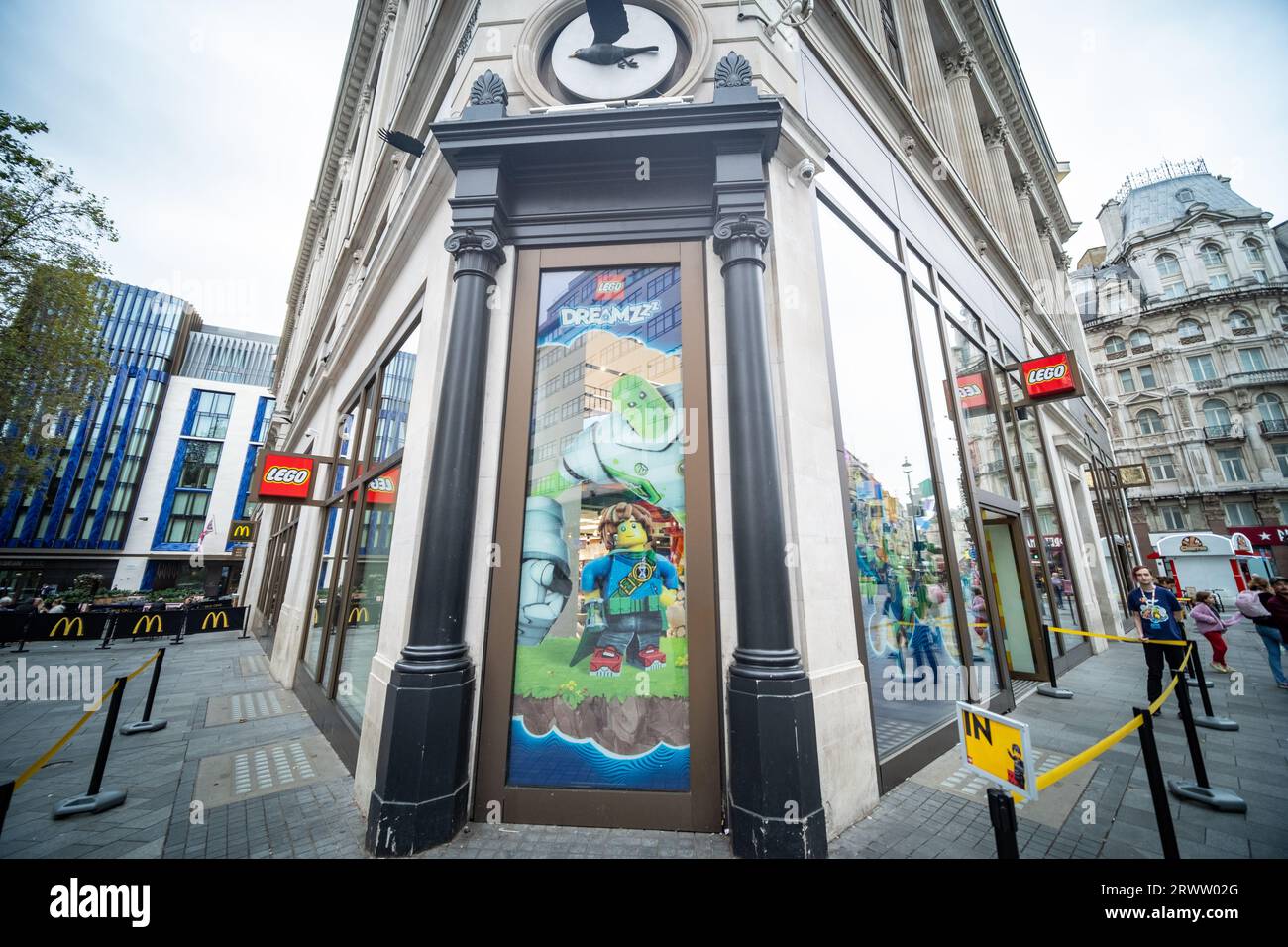 LONDON- SEPTEMBER, 19, 2023: The Lego Store on Leicester Square, iconic children’s toy shop Stock Photo