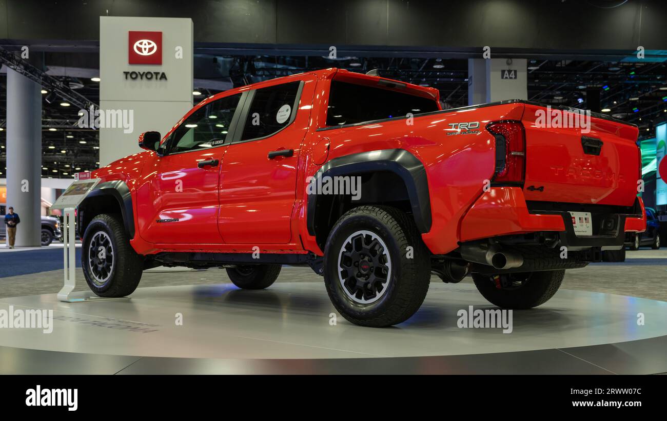 DETROIT, MI/USA - SEPTEMBER 13, 2023: A 2024 Toyota Tacoma truck, North American International Detroit Auto Show (NAIAS). Stock Photo