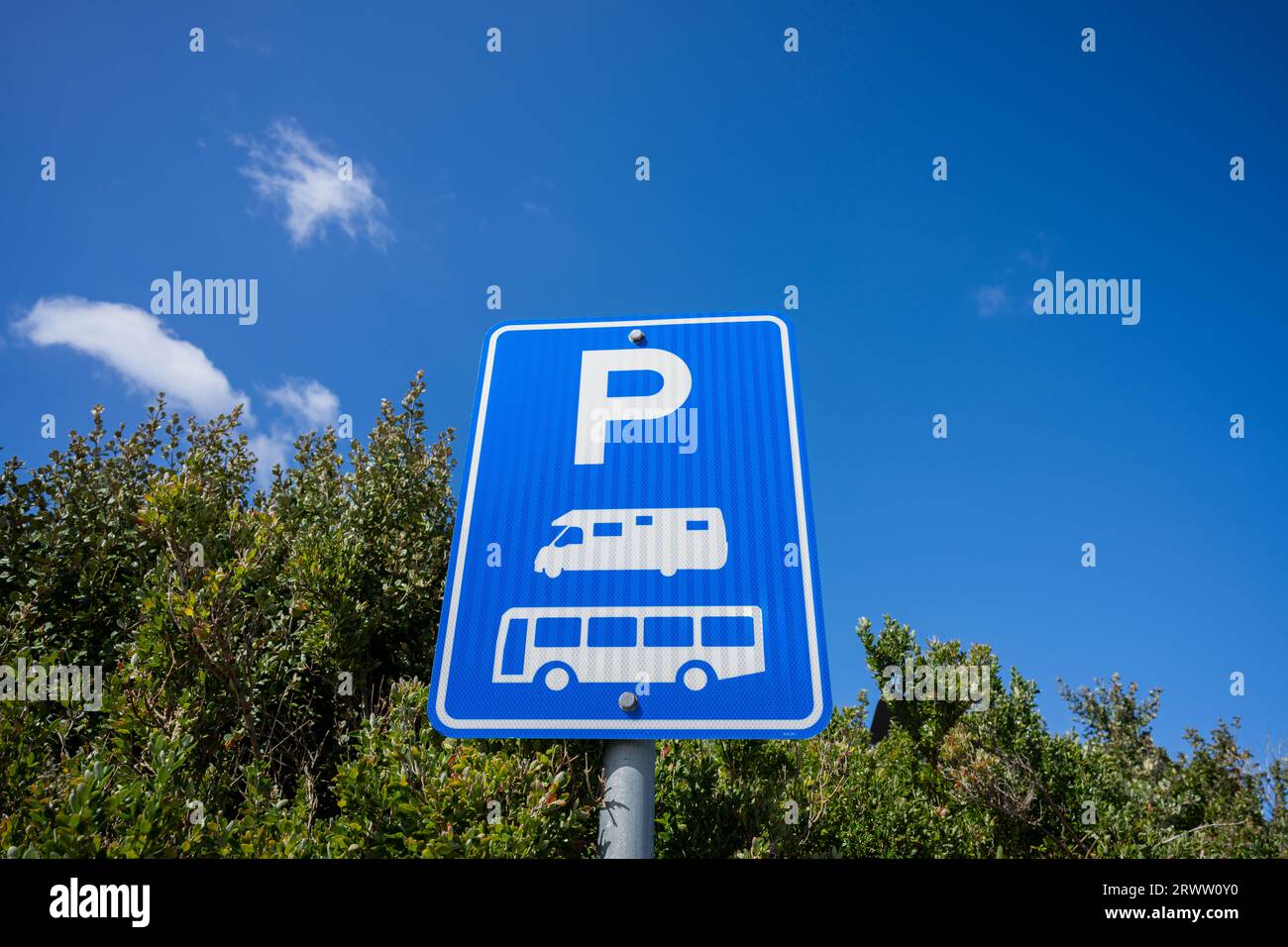 caravan parking sign in australia in tasmania Stock Photo Alamy