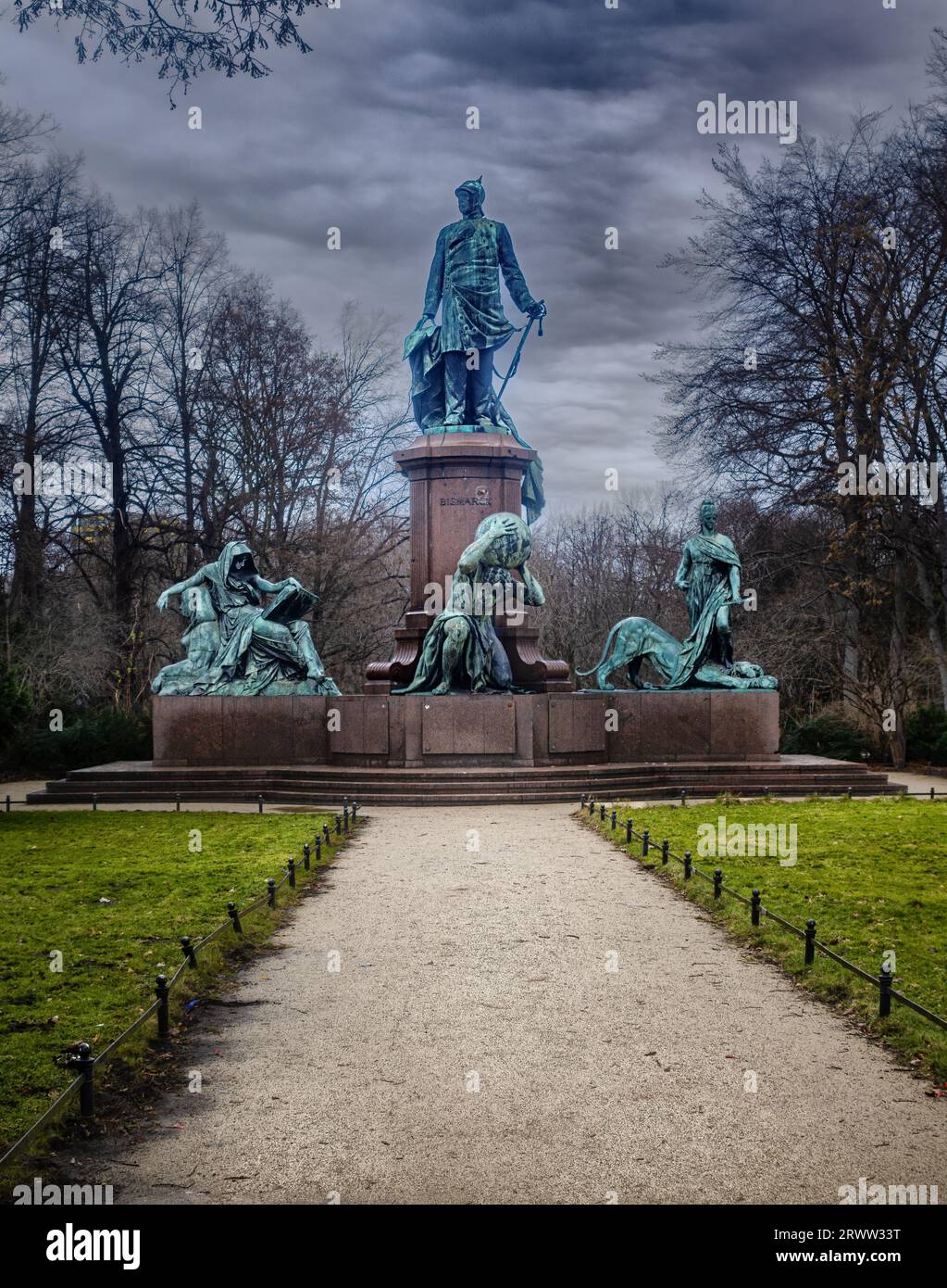Statue of Bismarck in Tiergarten, Berlin, Germany Stock Photo