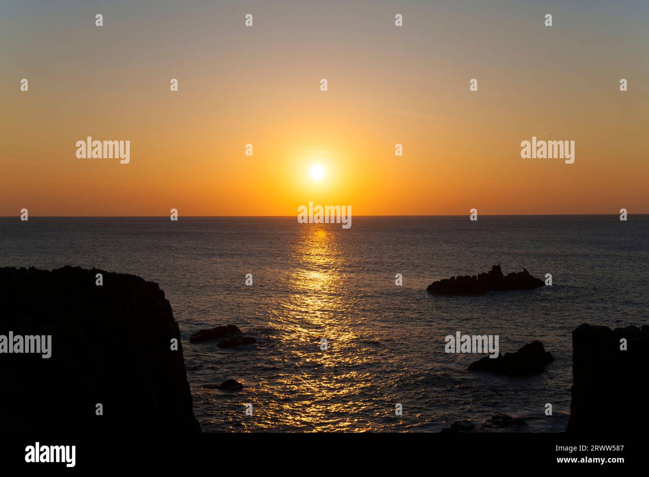 Sunset from Tojinbo Stock Photo
