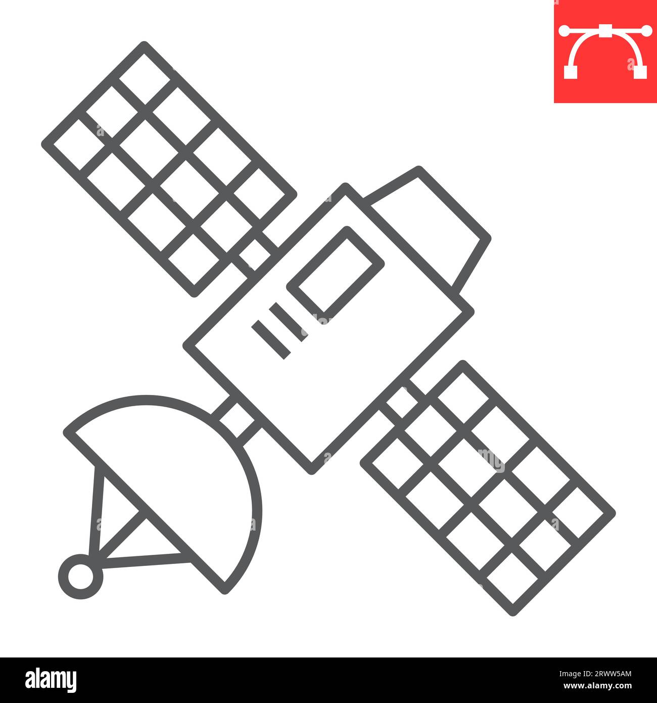 Satellite line icon, cosmos and communication, satellite vector icon ...