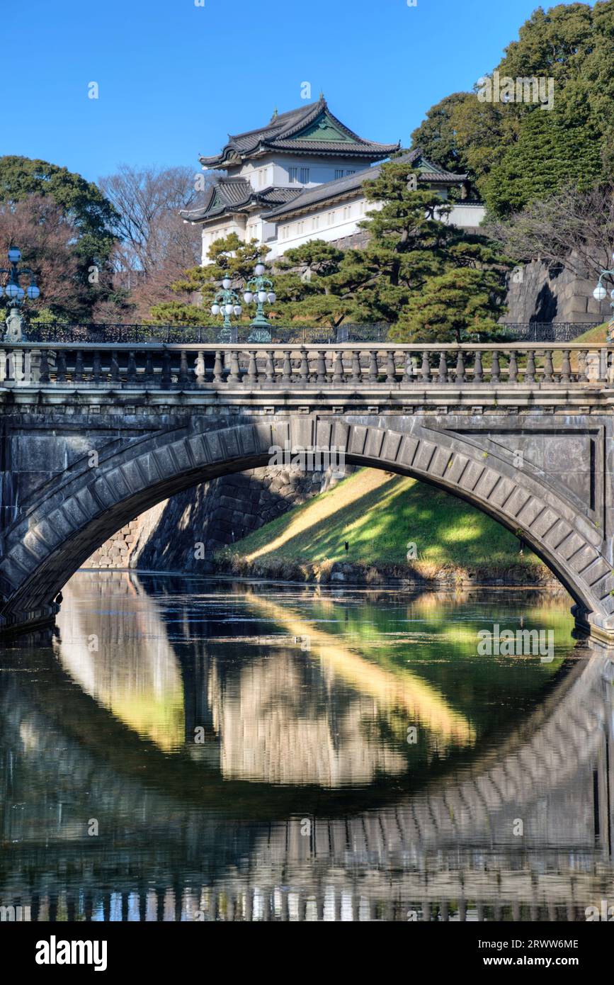 Tokyo imperial palace reflected hi-res stock photography and images - Alamy