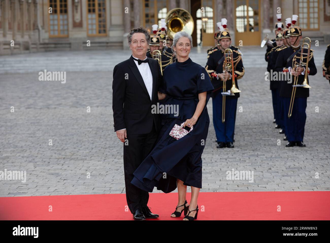 Versailles, France, 20 September 2023.  Guillaume and Amandine Gallienne attend a state dinner in honour of King Charles III and Queen Camilla. Credit: François Loock / Alamy Live NewsLive News Stock Photo